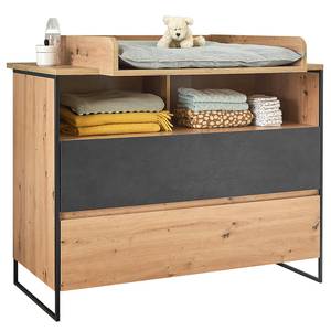 Verschoningscommode Lareille Artisan eikenhouten look/antracietkleurig