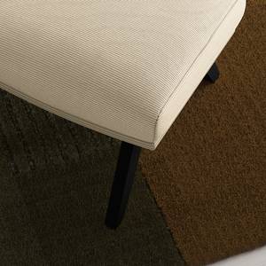 Poggiapiedi GARBO con piedi di legno Velluto a coste Snor: beige - Nero