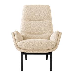 Fauteuil GARBO avec pieds en bois Bouclé Tissu Bony: Beige - Noir