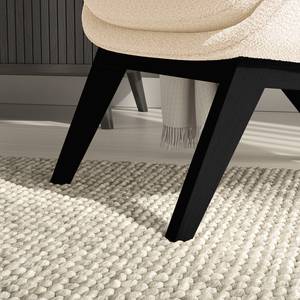 Fauteuil GARBO avec pieds en bois Bouclé Tissu Bony: Beige - Noir