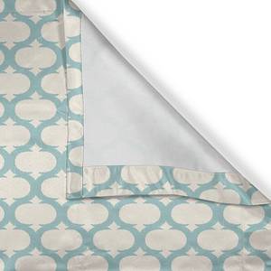 Gordijn met ringen Moroccan Tile 2 stuk polyester - crèmekleurig/petrol - Hoogte: 245 cm