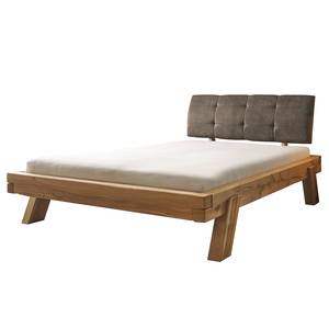 Houten bed Byvallen massief eikenhout/kunstleer - 140 x 200cm