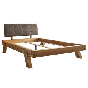 Houten bed Byvallen massief eikenhout/kunstleer - 140 x 200cm