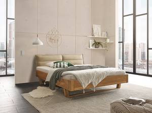 Houten bed Falotta kunstleer - beige - Vurenhout - 180 x 200cm