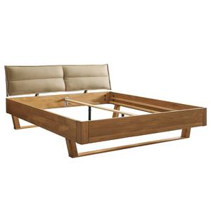 Houten bed Falotta kunstleer - beige - Vurenhout - 180 x 200cm