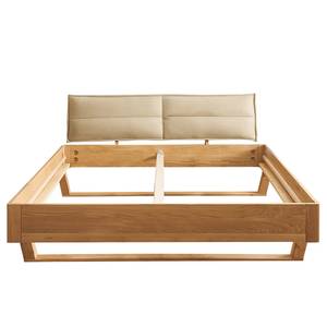 Houten bed Falotta kunstleer - beige - Vurenhout - 180 x 200cm