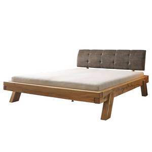 Houten bed Byvallen massief eikenhout/kunstleer - 180 x 200cm