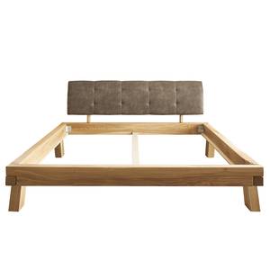 Houten bed Byvallen massief eikenhout/kunstleer - 180 x 200cm