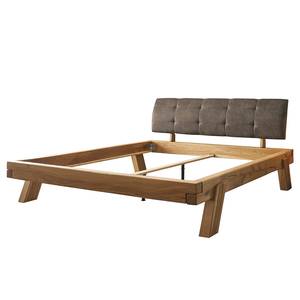 Houten bed Byvallen massief eikenhout/kunstleer - 180 x 200cm