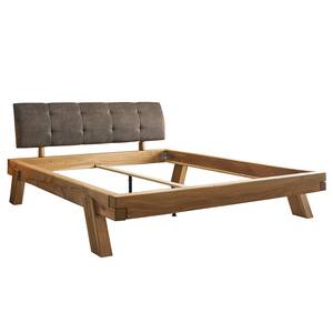 Houten bed Byvallen massief eikenhout/kunstleer - 180 x 200cm