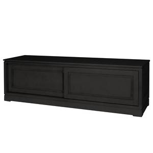 Meuble TV Casares lisse Pin massif - Noir - Largeur : 166 cm