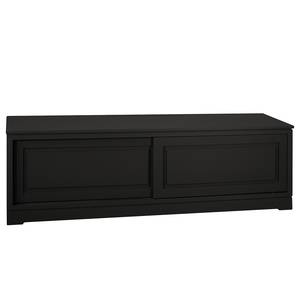 Meuble TV Casares lisse Pin massif - Noir - Largeur : 166 cm