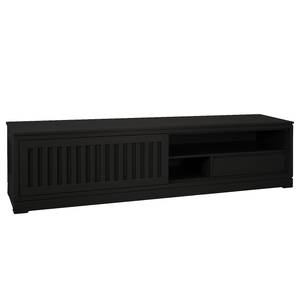 TV-Lowboard Casares Geriffelt Pinie Massiv - Schwarz - Breite: 206 cm