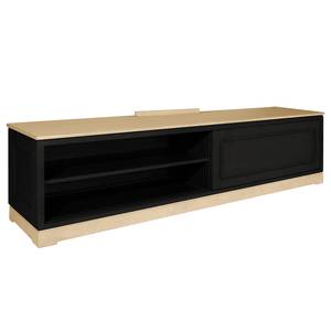 TV-Lowboard Casares Glatt Pinie Massiv - Schwarz / Pinie Creme - Breite: 206 cm