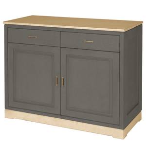 Commode Casares lisse Pin massif - Gris/Pin crème