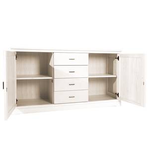 Sideboard Casares Geriffelt Typ A Pinie Massiv - Pinie Weiß