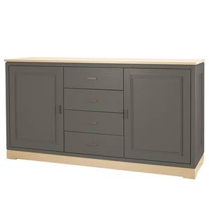 Sideboard Casares Glatt Typ A Pinie Massiv - Grau / Pinie Creme