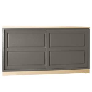 Sideboard Casares Geriffelt Typ E Pinie Massiv - Grau / Pinie Creme