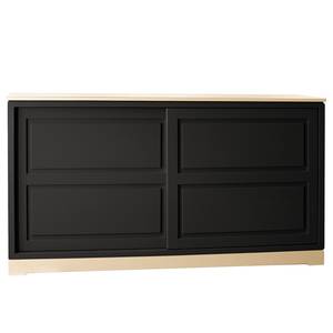 Enfilade Casares cannelée - Type E Pin massif - Noir / Pin crème