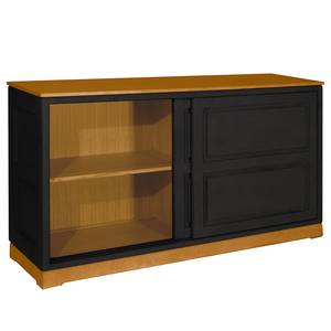 Sideboard Casares Geriffelt Typ E Pinie Massiv - Schwarz / Pinie Braun