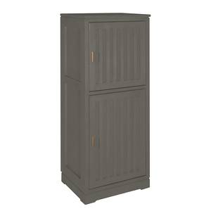 Buffet haut Casares cannelé Pin massif - Gris - 2 porte - Butoir à droite - Sans