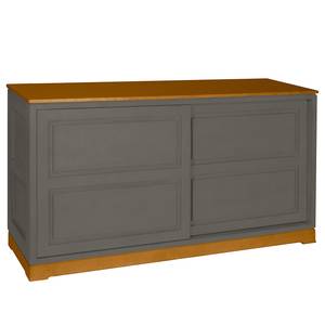 Sideboard Casares Geriffelt Typ E Pinie Massiv - Grau / Pinie Braun