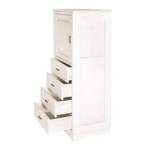 Highboard Casares glad massief pijnboomhout - Pijnboomhout wit - 1 deur - Scharnieren links - 4