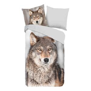 Copripiumino e federa Wolf Cotone - Grigio - 135 x 200 cm + cuscino 80 x 80 cm