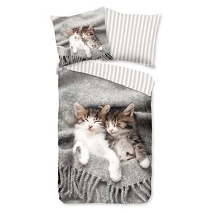 Parure de lit en microfibre Snooze Microfibre - Gris / Beige - 135 x 200 cm + oreiller 80 x 80 cm