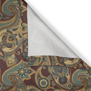 Gordijn m. ringen Paisley Tendrils 2 stk polyester - bruin/turquoise - Hoogte: 245 cm