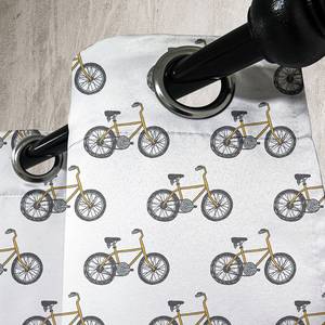 Gordijn met ringen Fiets set van 2 polyester - geel/zwart - Hoogte: 245 cm