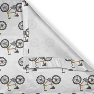 Rideaux à œillets Fahrrad - Lot de 2 Polyester - Jaune / Noir - Hauteur : 245 cm