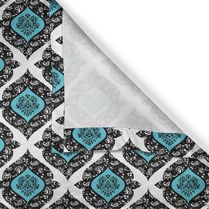 Rideaux à œillets Mandala Bl. - Lot de 2 Polyester - Noir / Bleu clair - Hauteur : 245 cm