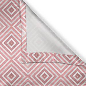 Gordijn met ringen Geometrisch set van 2 polyester - wit/roze - Hoogte: 245 cm