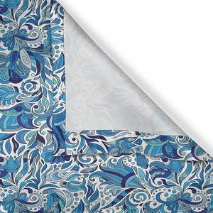 Gordijn met ringen Flower Tendrils 2 stk polyester - lichtblauw/donkerblauw - Hoogte: 245 cm