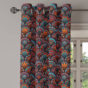 Gordijn met ringen Scarlet Mandala 2 stk polyester - meerdere kleuren - Hoogte: 245 cm