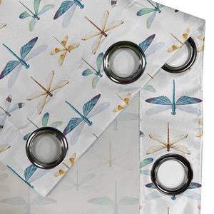 Gordijn met ringen Dragonfly set van 2 polyester - blauw/geel - Hoogte: 245 cm