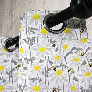 Rideaux Daisy Flowers - Lot de 2 Polyester - Gris / Jaune - Hauteur : 245 cm