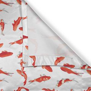 Ösenvorhang Kois 2er-Set Polyester - Weiß / Rot - Höhe: 245 cm