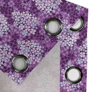 Rideaux à œillets Flowers - Lot de 2 Polyester - Violet - Hauteur : 245 cm