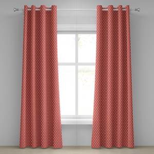 Rideaux à œillets Korallfarbe - Lot de 2 Polyester - Corail - Hauteur : 260 cm