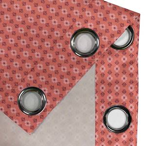 Rideaux à œillets Korallfarbe - Lot de 2 Polyester - Corail - Hauteur : 260 cm