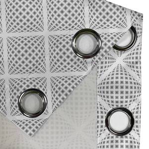 Rideaux à œillets Squares - Lot de 2 Polyester - Blanc / Gris - Hauteur : 245 cm