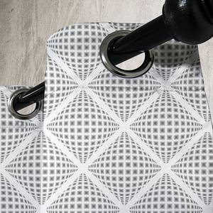 Rideaux à œillets Squares - Lot de 2 Polyester - Blanc / Gris - Hauteur : 245 cm