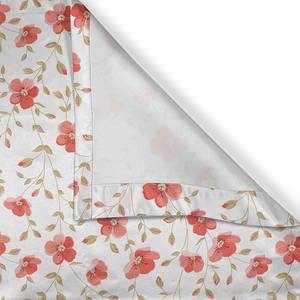 Gordijn Landhuis Bloemen set van 2 polyester - wit/rood - Hoogte: 245 cm