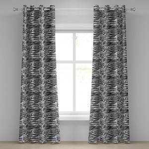 Rideaux à œillets Zebra - Lot de 2 Polyester - Noir / Blanc - Hauteur : 245 cm