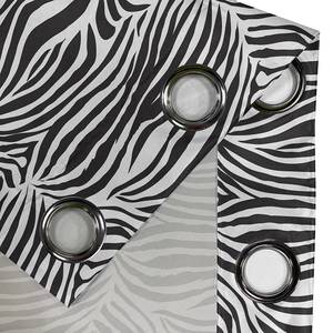 Ösenvorhang Zebra 2er-Set Polyester - Schwarz / Weiß - Höhe: 245 cm