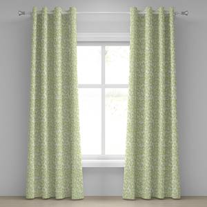 Rideaux à œillets Ormeblätter - Lot de 2 Polyester - Citron vert / Crème - Hauteur : 245 cm