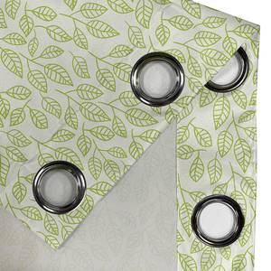 Rideaux à œillets Ormeblätter - Lot de 2 Polyester - Citron vert / Crème - Hauteur : 245 cm