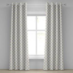 Rideaux à œillets Lilie - Lot de 2 Polyester - Blanc / Doré - Hauteur : 245 cm